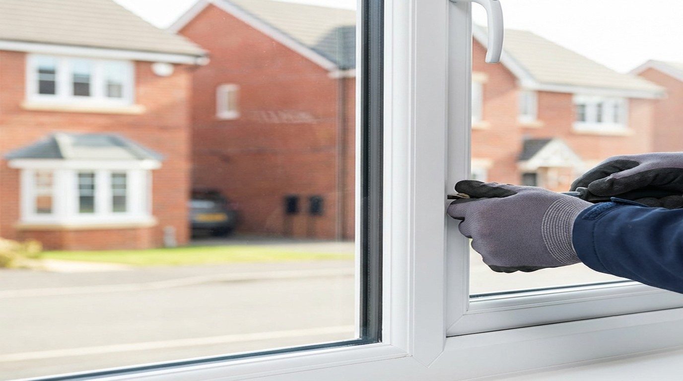 Close-up of a modern uPVC double glazed window unit